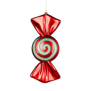 Gilded Red, Green & Champagne Holiday Swirl Candy Ornament - ironyhome