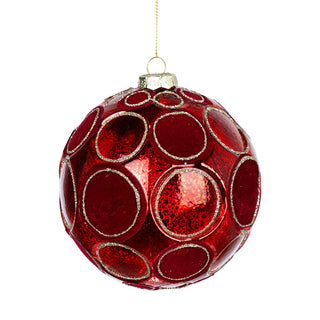 Gilded Red Velvet Sphere Ornament Festive Luxury Décor - ironyhome