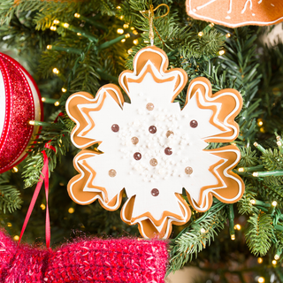 Gingerbread cookie snowflake ornament - Irony Home