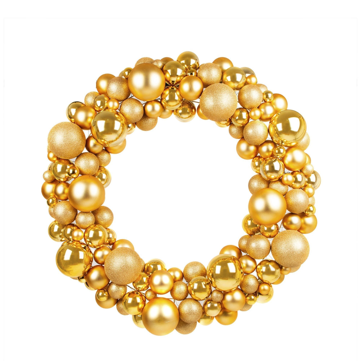 Gold 48" Christmas Bauble Wreath (Single Side)