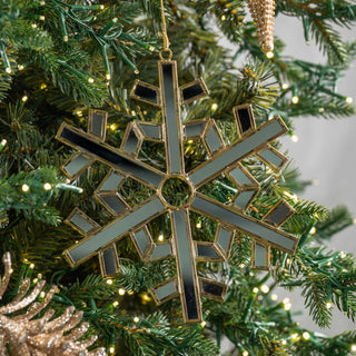Gold And Mirror Snowflake Ornament - ironyhome