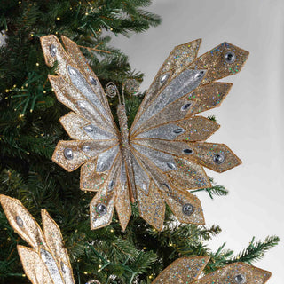 Gold And Platinum Butterfly Clip - on Ornament - ironyhome