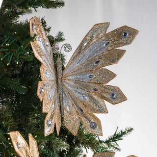 Gold And Platinum Butterfly Clip - on Ornament - ironyhome