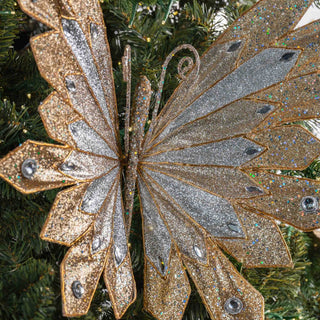 Gold And Platinum Butterfly Clip - on Ornament - ironyhome