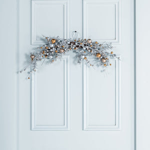 Gold and Silver Rustic Christmas Door Swag