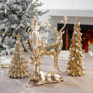 Gold And White Holiday Soldier Tabletop - ironyhome