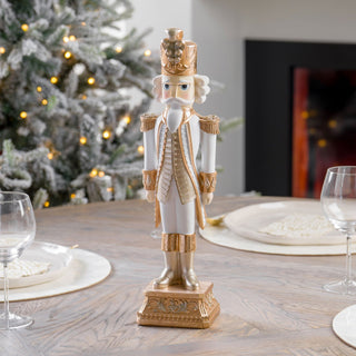 Gold And White Holiday Soldier Tabletop - ironyhome