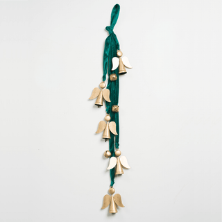 GOLD ANGELS W/ EMERALD RIBBON CLUSTER - Irony Home