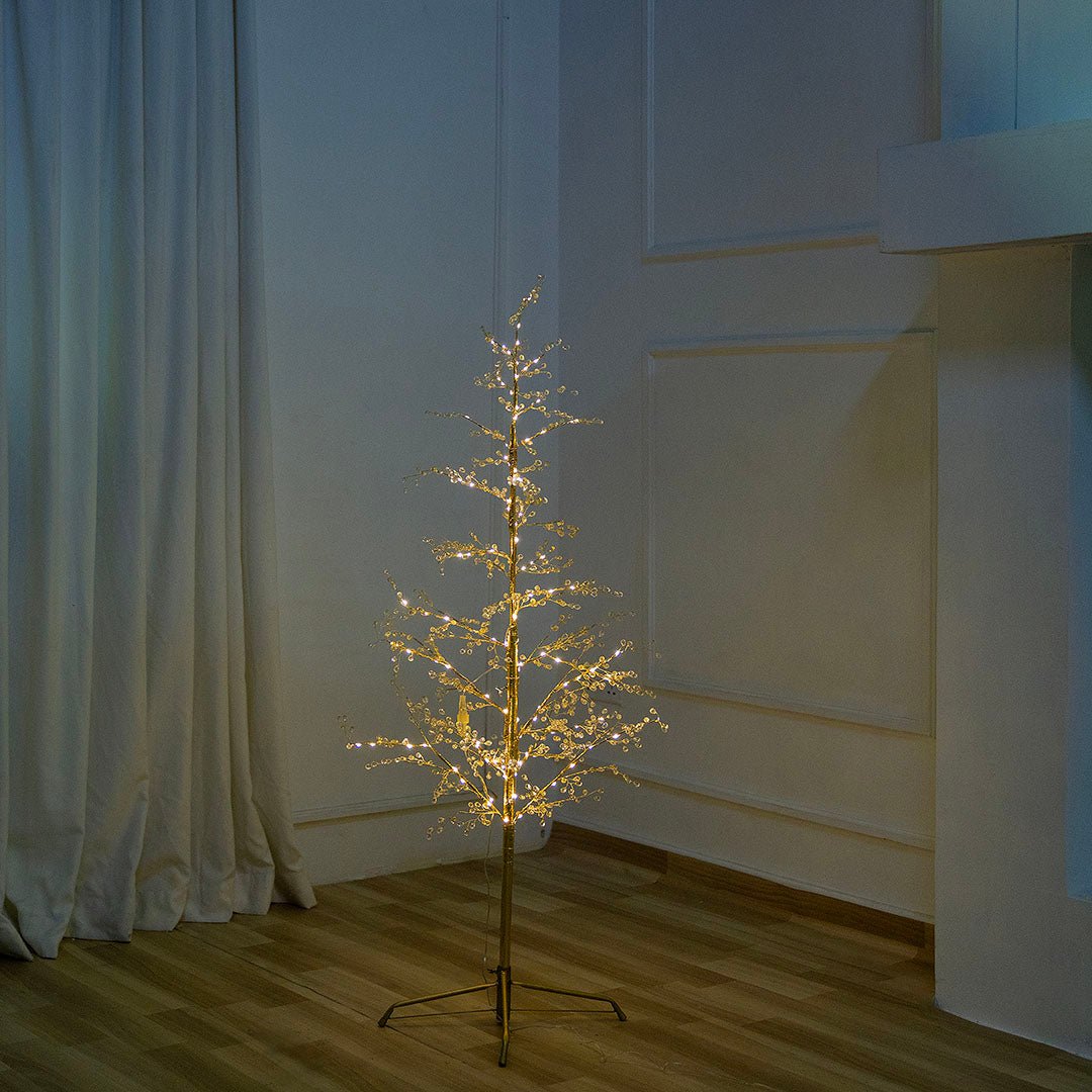 Gold Festive LED Acrylic Porch Tree