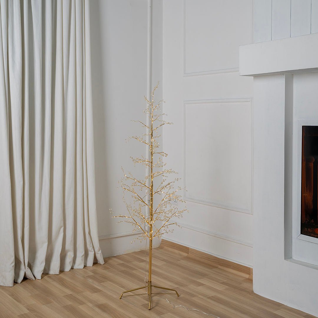 Gold Festive LED Acrylic Porch Tree