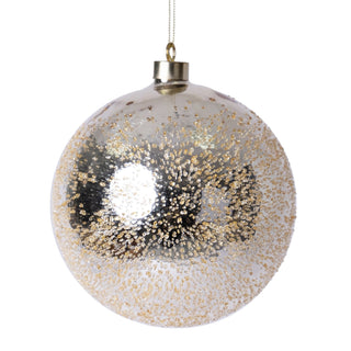 Gold Glass Ball Ornament with Sugar Beads - ironyhome