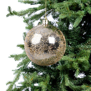 Gold Glass Ball Ornament with Sugar Beads - ironyhome