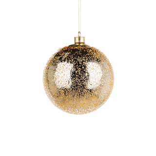 Gold Glass Ball Ornament with Sugar Beads - ironyhome