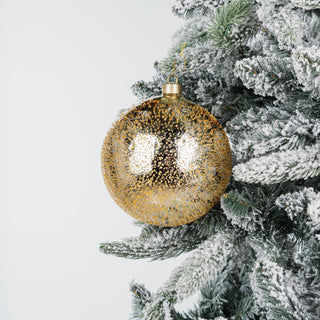 Gold Glass Ball Ornament with Sugar Beads - ironyhome