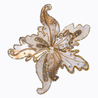 Gold & Ivory Acanthus Bloom Clip - on Ornament - ironyhome