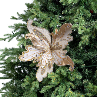 Gold & Ivory Acanthus Bloom Clip - on Ornament - ironyhome