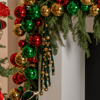 Gold Jingle Bells Cluster with Green String - Irony Home