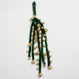 Gold Jingle Bells Cluster with Green String - Irony Home
