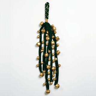 Gold Jingle Bells Cluster with Green String - Irony Home