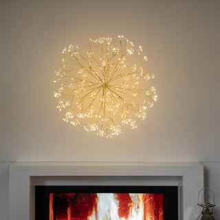 Gold LED Starburst Hanging Holiday Decoration - ironyhome