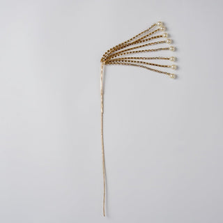 Gold Rhinestone Pick With Pearl Tips - ironyhome