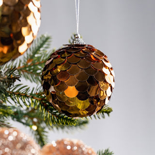 Gold Sequin Ball Ornament - ironyhome