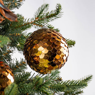 Gold Sequin Ball Ornament - ironyhome