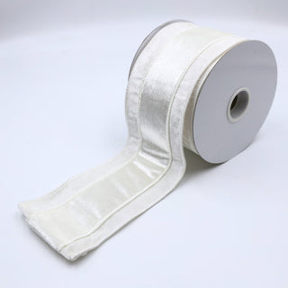 Gold Tinsel Jacquard Ribbon with Velvet Trim - ironyhome