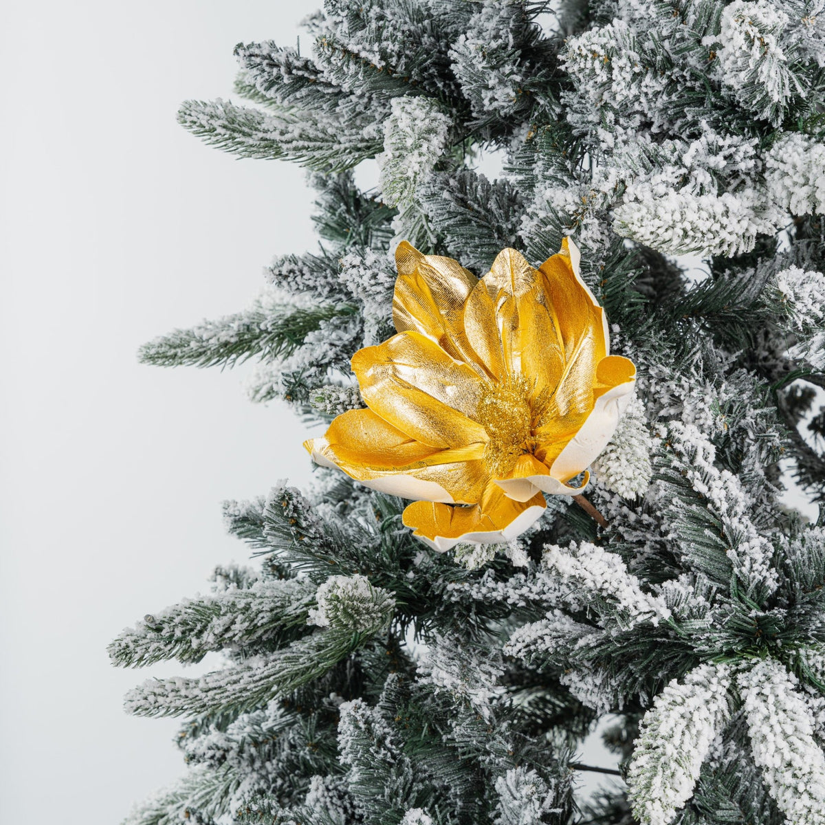 Golden Flower Christmas Tree Pick