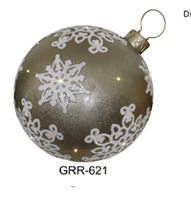 Grand Gold & White Holiday Ornament with Lights - ironyhome