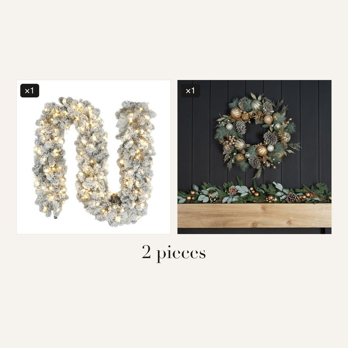 Grand Olympia Entryway Garland & Wreath Set - Irony Home
