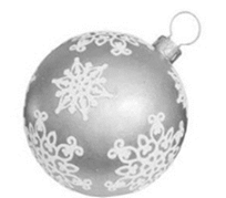 Grand Silver & White Holiday Ornament with Lights - ironyhome