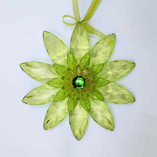 Green Acrylic Sunflower Snowflake Ornament - ironyhome
