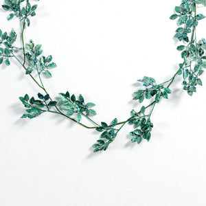 Green Leaves Garland with Glitter