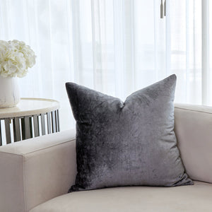 Grey Velvet Square Cushion