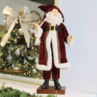 Hand - Crafted Velvet Santa Tabletop - ironyhome