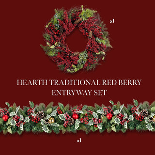 Hearth Traditional Red Berry Entryway Set - Irony Home