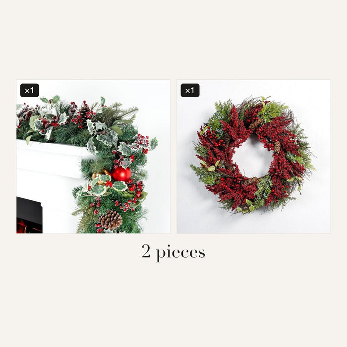 Hearth Traditional Red Berry Entryway Set - Irony Home