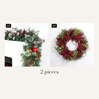 Hearth Traditional Red Berry Entryway Set: what's in the set, 2 pieces