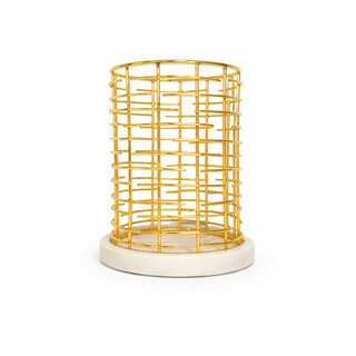 Heritage Gold Mesh Candle Holder - ironyhome