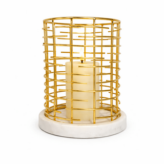 Heritage Gold Mesh Candle Holder - ironyhome