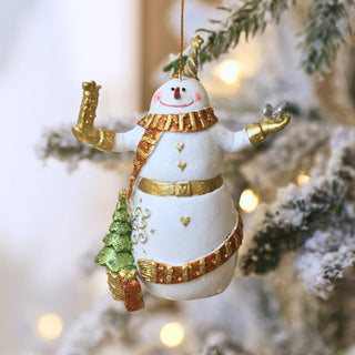 Holiday Snowman Ornament with Sack of Gifts - ironyhome