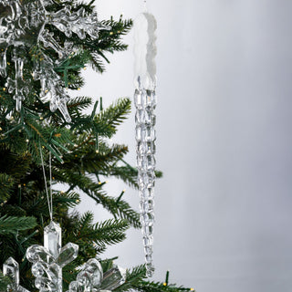 Icicle Ornament with White Snow Flock - ironyhome