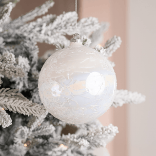 Iridescent White Ball Ornament - Irony Home