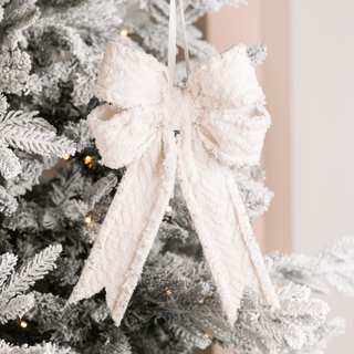 Ivory Bow Ribbon with Glitter edges - Irony Home