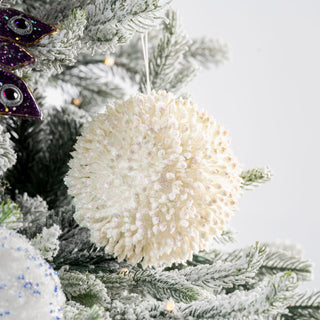 Ivory Urchin Ball Ornament - ironyhome