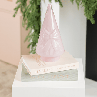 LED Glass Cone Tree with Bow Inlaid - Irony Home