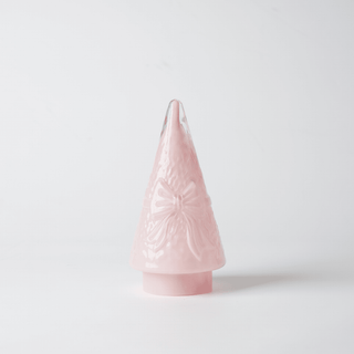 LED Glass Cone Tree with Bow Inlaid - Irony Home