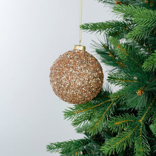 Luxe Holiday Champagne Glitter - Gilded Ball Ornament - ironyhome