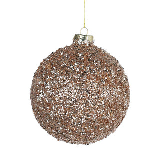 Luxe Holiday Champagne Glitter - Gilded Ball Ornament - ironyhome